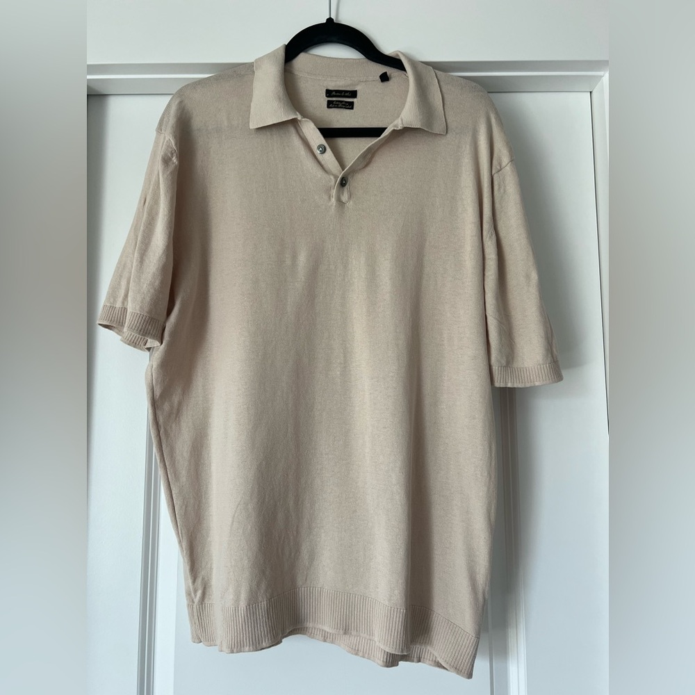 Porter & Ash Cotton Linen Knit Polo Shirt size XL